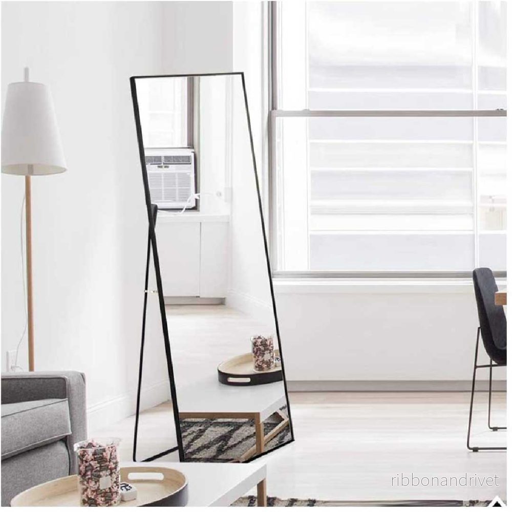Yelenaro Golvspegel 150×40 cm – Rektangulär spegel med metallram