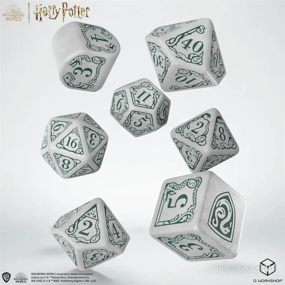 Harry Potter Slytherin Modern Dice Set – Vit Harry Potter Slytherin Modern Dice Set – Vit