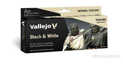 Vallejo - Model Color / Figure / Set med 8 färger - Svart & Vitt av Angel Giraldez 18 ml - Bild 2