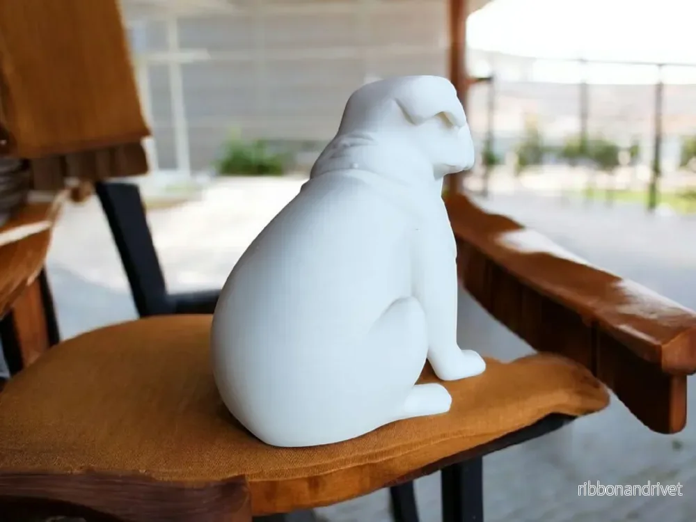 Dekorativ och minimalistisk fyllig mops-skulptur - Bild 3