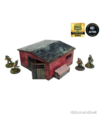 WW2 Normandy Stort Tegelskjul Förmål Förmål [28mm/1:56]