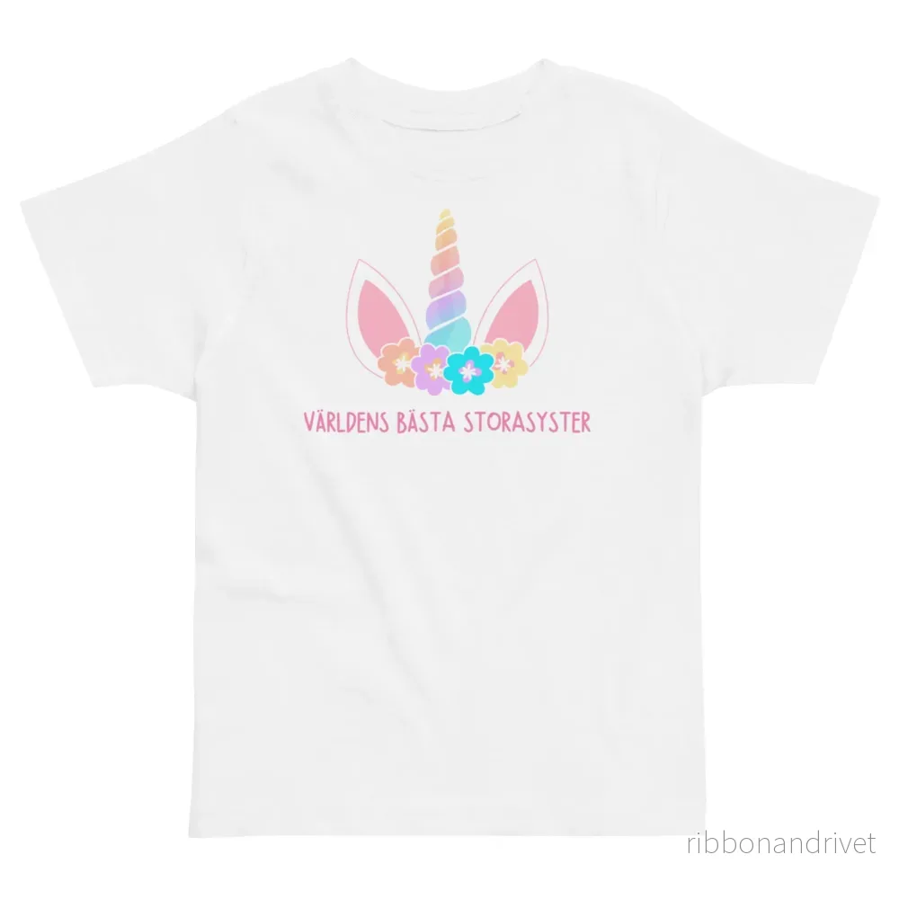 Världens Bästa Storasyster T-shirt - Unicorn Horn - Bild 2