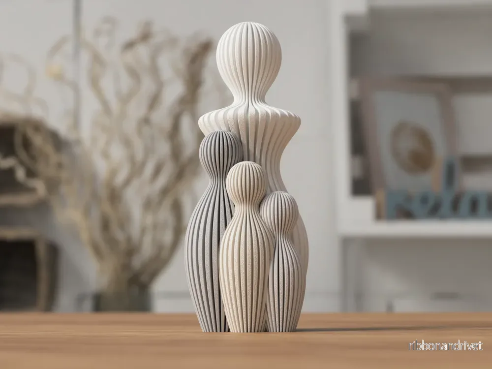 Mors dag-skulptur med 3 barn