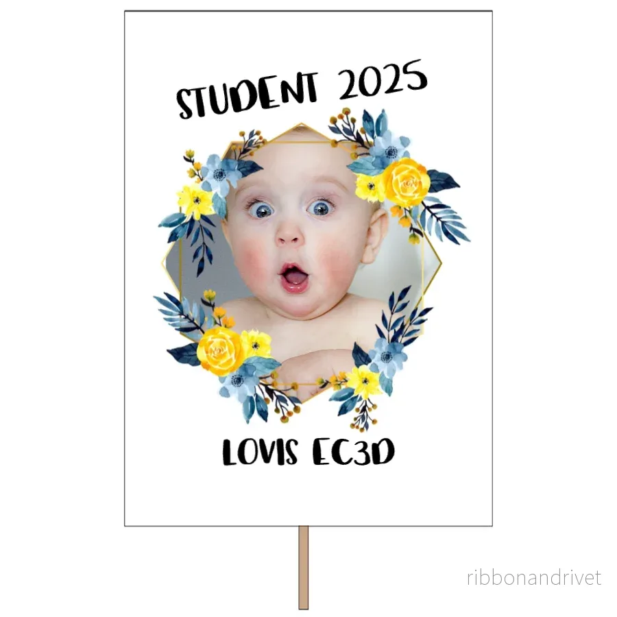 Blå/gula blommor | Studentplakat