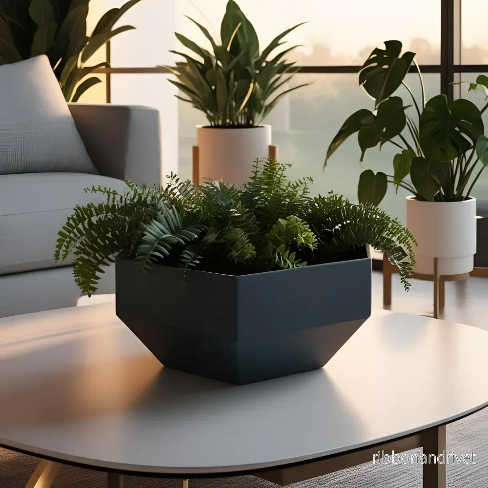 Modern hexagonal blomkruka i minimalistisk design