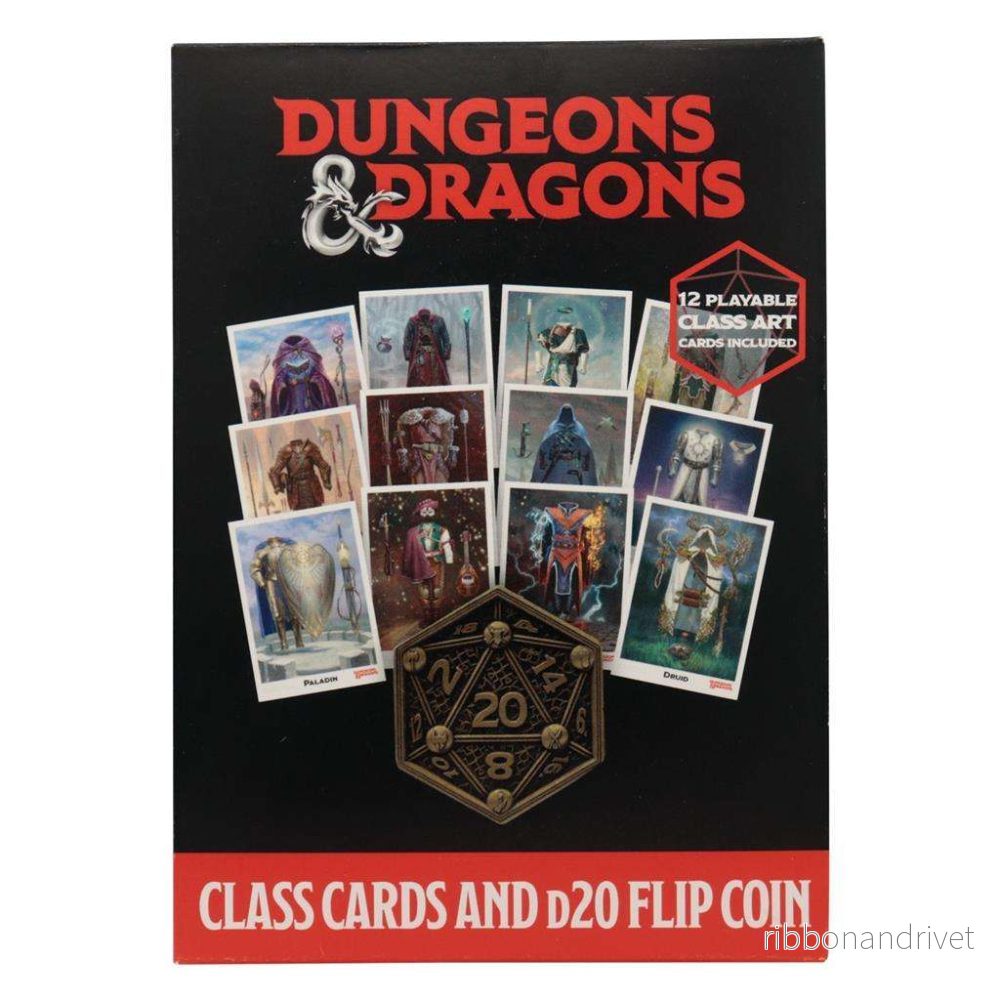 Dungeons & Dragons Klasskort och D20 Flip Coin Set