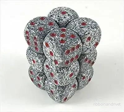 Chessex Speckled 16mm d6 med pips Dice Blocks (12 Dice) – Granite Chessex Speckled 16mm d6 med pips Dice Blocks (12 Dice) – Granite