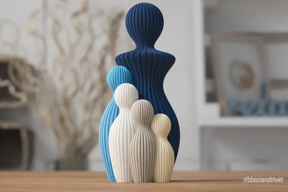 Mors dag-skulptur med 4 barn - Bild 3