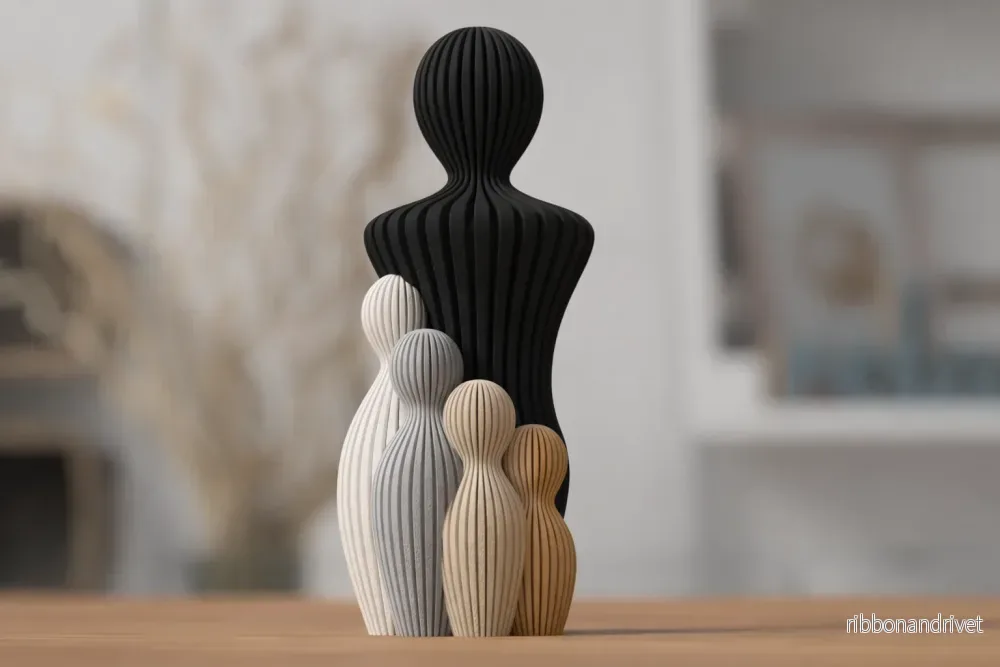 Fars dag-skulptur med 4 barn - Bild 3