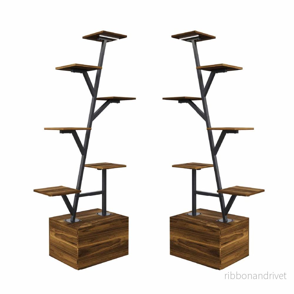 Yelenaro 6-vånings växtställ med fullspektrum LED, timer och förvaring – 2-pack - Bild 3