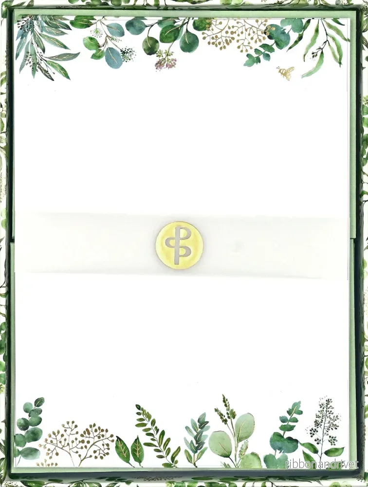Brevpappersset i box - Eucalyptus (Peter Pauper Press)