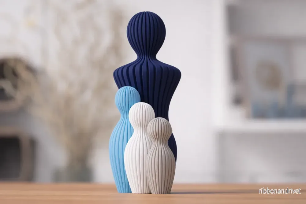 Fars dag-skulptur med 3 barn - Bild 2