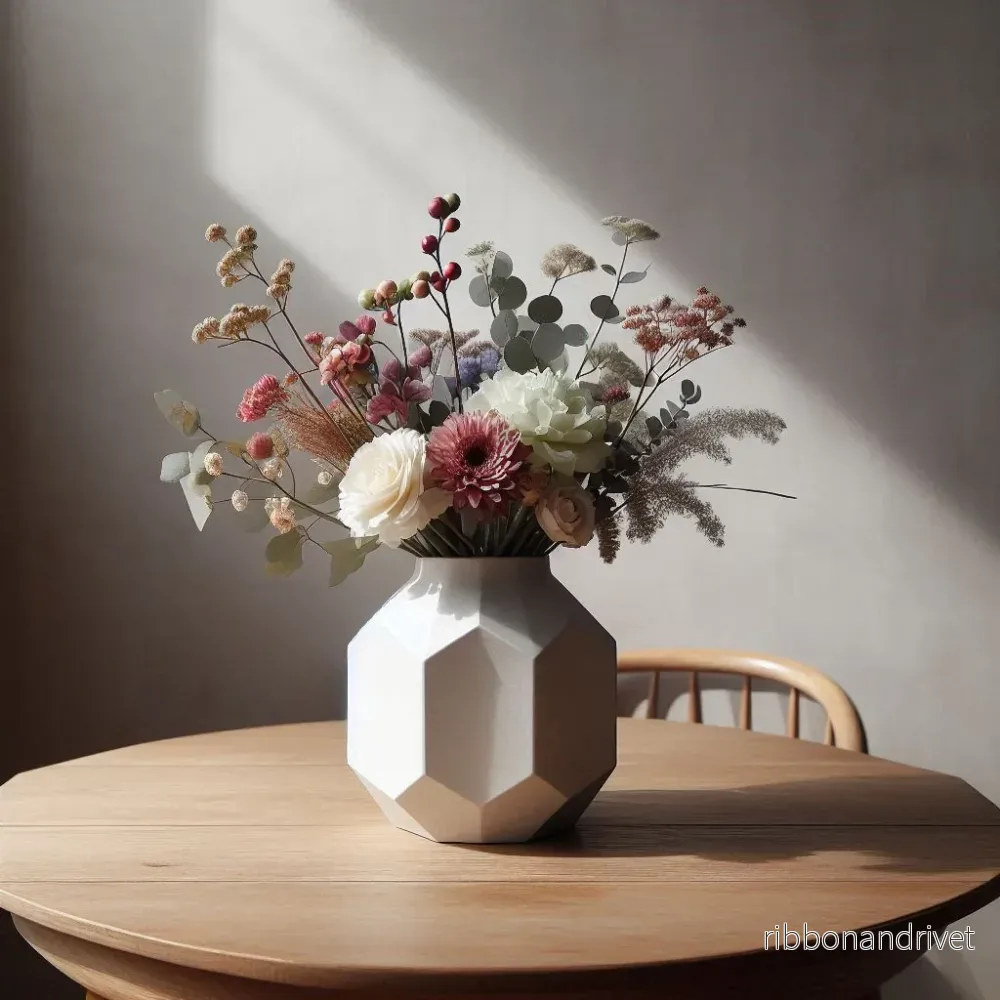 Modern åttkantig vas för blommor och växter