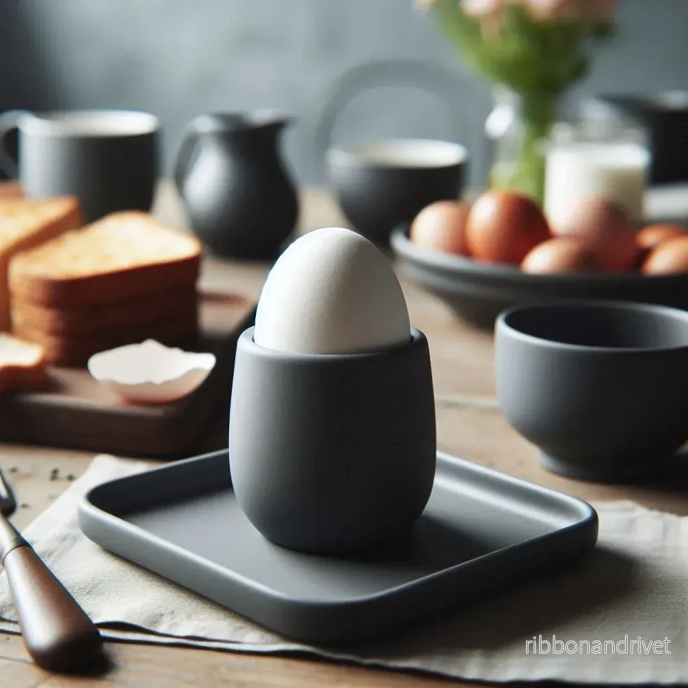 Minimalistiskt äggglas med tillhörande praktiskt underlägg - Bild 2