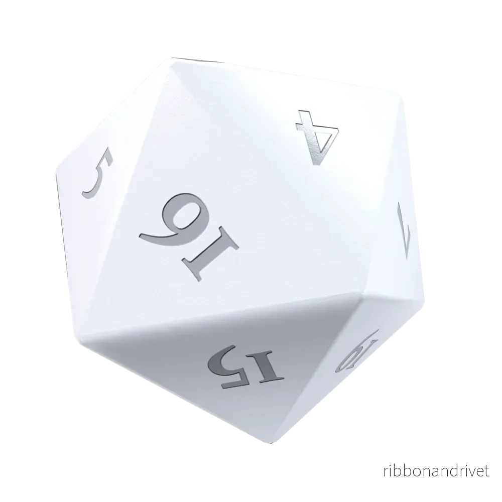 UP – Vivid Heavy Metal D20 Dice Set (2ct) – Vit UP – Vivid Heavy Metal D20 Dice Set (2ct) – Vit