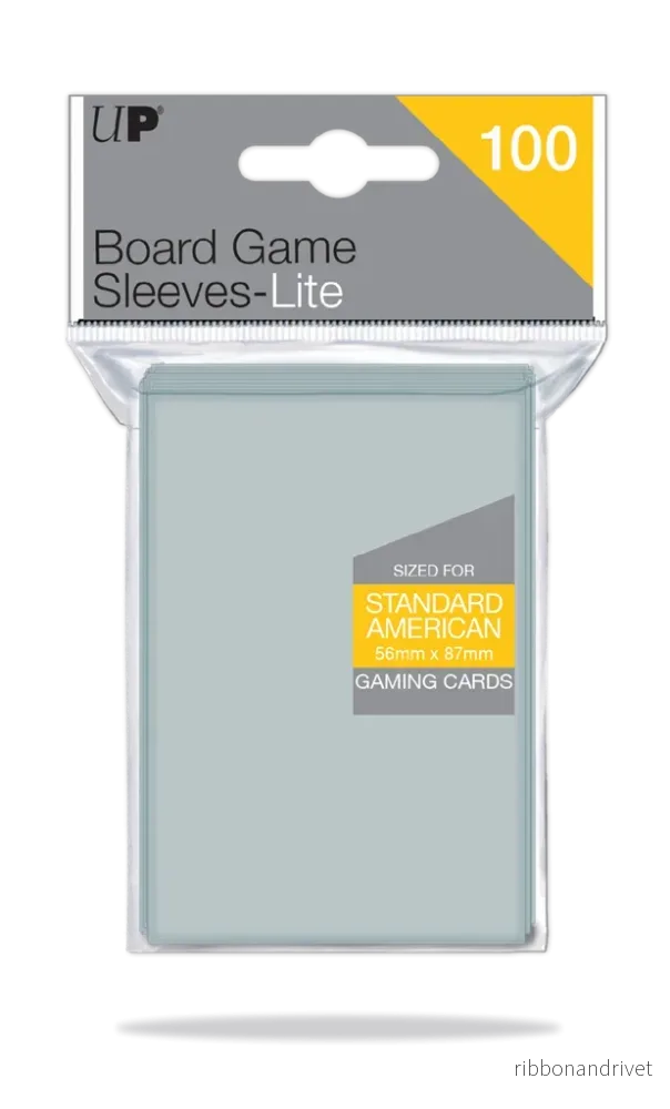 UP – Lite Standard American Brädspel Sleeves 56mm x 87mm (100 Sleeves)