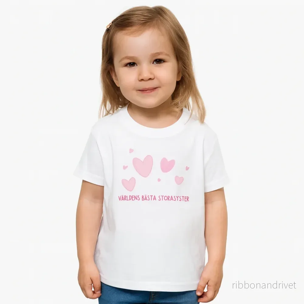 Världens Bästa Storasyster T-shirt – Hearts Världens Bästa Storasyster T-shirt – Hearts