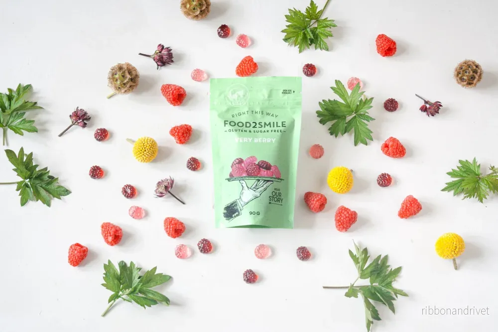 Food2Smile - Sockerfri godisbärsmak | Very Berry 90 gram - Bild 2