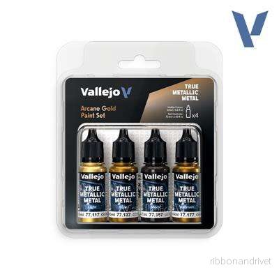 Vallejo True Metallic Metal Arcane Gold Paint Set (4)