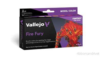 Vallejo - Model Color / Fantasy / Set med 6 färger - Fire Fury av Angel Giraldez 18 ml - Bild 2