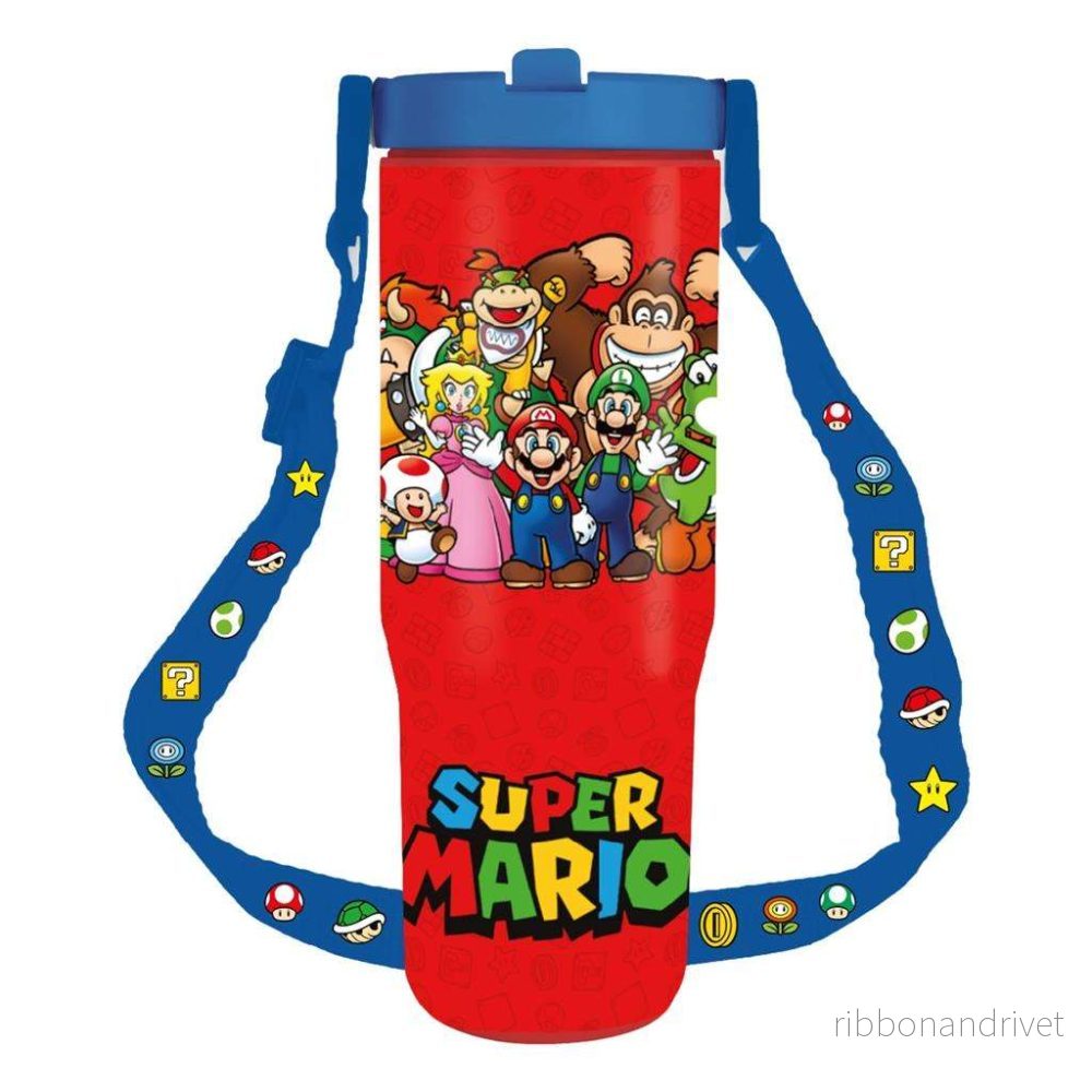 SUPER MARIO – 900 ml karaff med axelrem – gruppbild