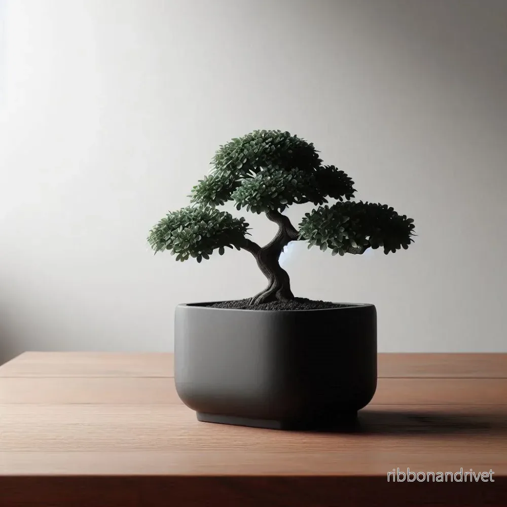 Modern kvadratisk vas för bonsai och dekoration