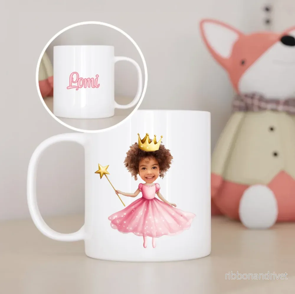 Prinsessa & Ansikte | Personlig barnmugg Prinsessa & Ansikte | Personlig barnmugg