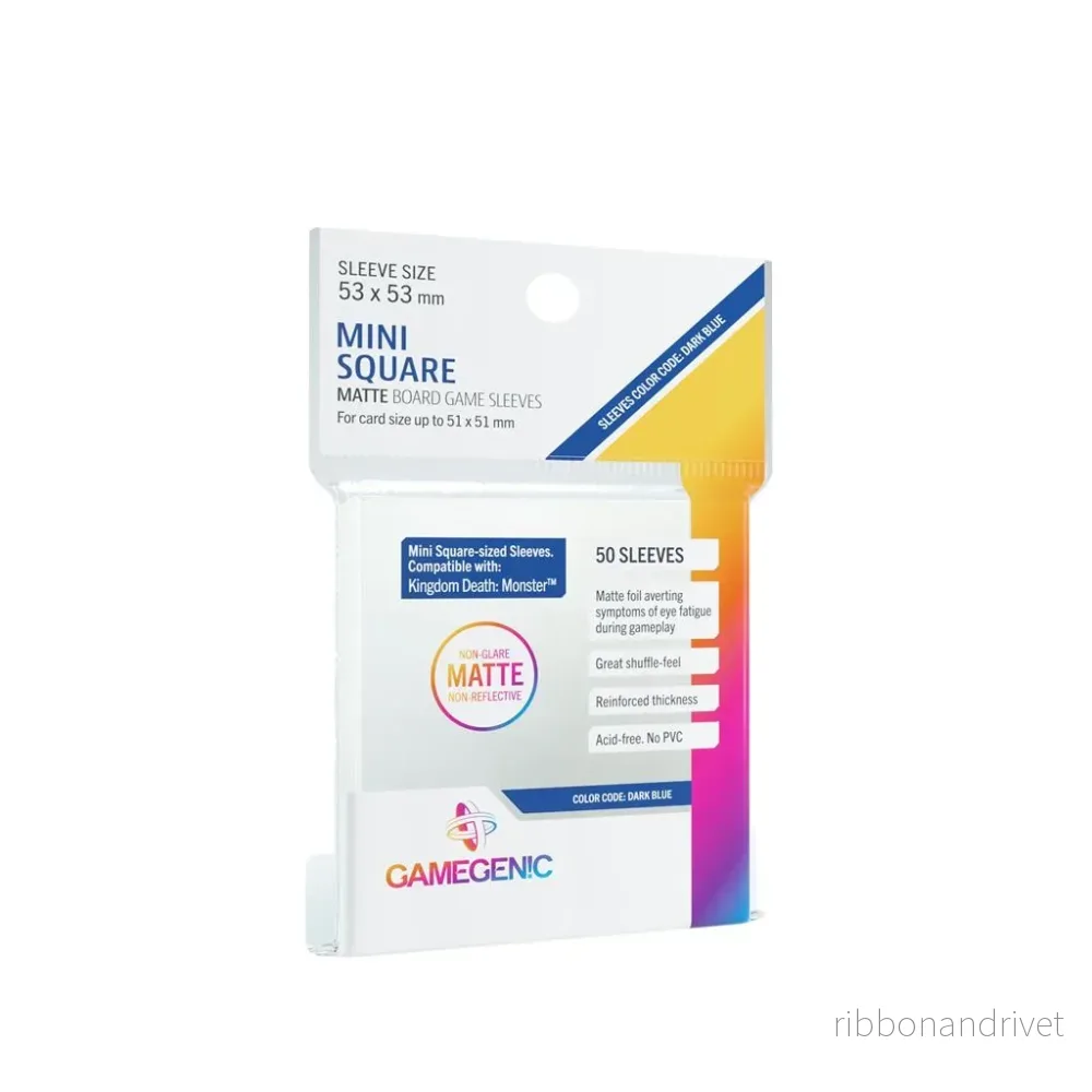 Gamegenic – MATTE Mini Square-Sized Sleeves 53 x 53 mm – Clear (50 Sleeves) Gamegenic – MATTE Mini Square-Sized Sleeves 53 x 53 mm – Clear (50 Sleeves)