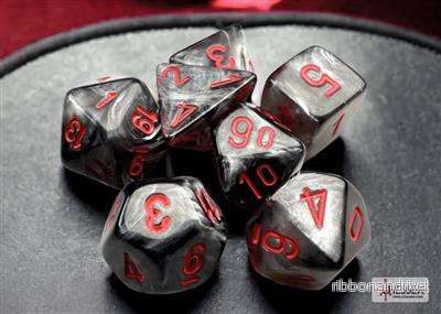 Chessex Velvet Mini-Polyhedral Set – Svart/Röd 7-Tärningsset Chessex Velvet Mini-Polyhedral Set – Svart/Röd 7-Tärningsset