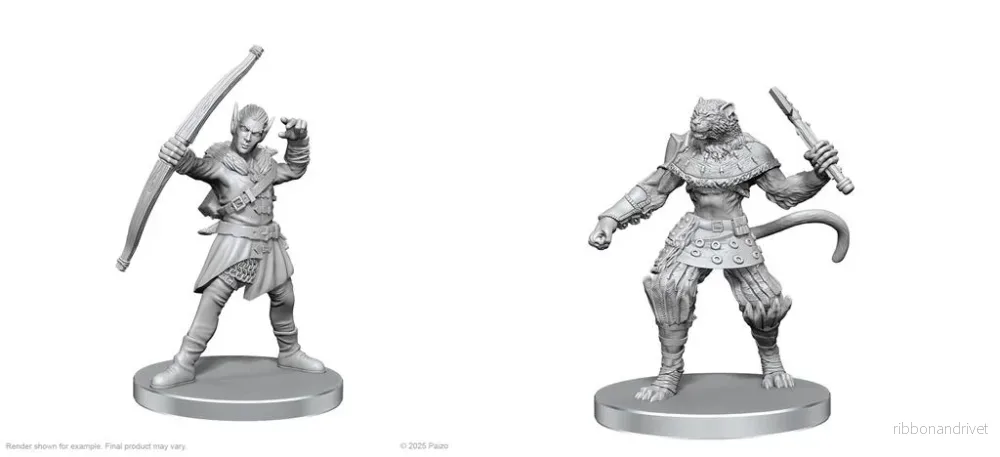 Pathfinder Battles Deep Cuts: Elf Hunter & Catfolk Bandit