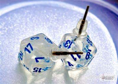 Chessex Stud Örhängen Borealis Icicle Mini-Poly d20 Par
