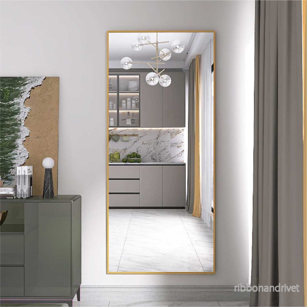 Yelenaro Golvspegel 180×80 cm med aluminiumram – Vägg- & Golvspegel - Bild 3