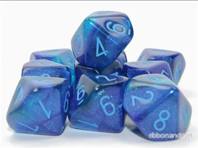 Gemini Blue/Light Blue Luminary Set of 10 d10s