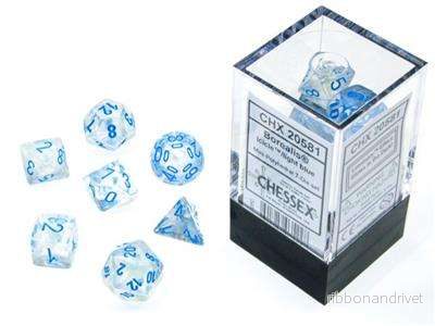 Chessex Borealis Mini-Polyhedral Icicle/Ljusblå Luminary 7-Tärningsset Chessex Borealis Mini-Polyhedral Icicle/Ljusblå Luminary 7-Tärningsset