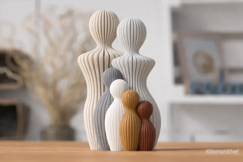Familjeskulptur med 4 barn - Bild 2