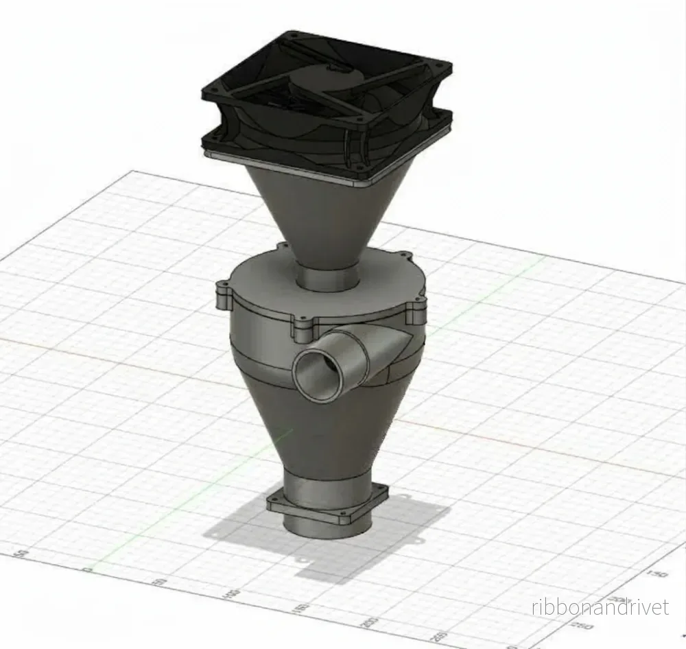 Dammsugare för fint damm med 120 mm PC-fläkt