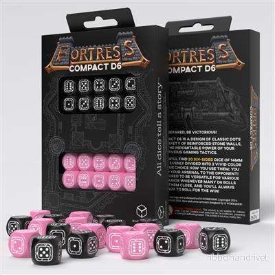 Fortress Compact D6: Black & Pink Tärningar - Bild 2