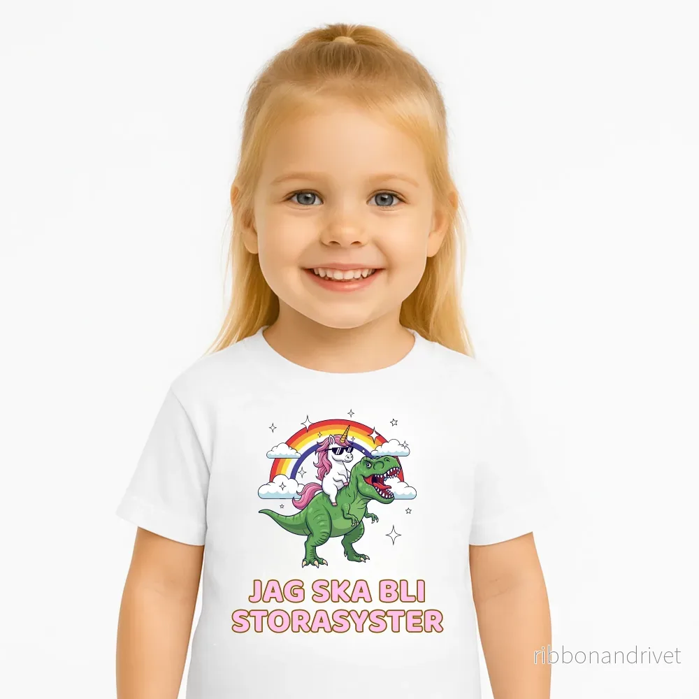 Jag ska bli storasyster T-shirt – Dinocorn Jag ska bli storasyster T-shirt – Dinocorn