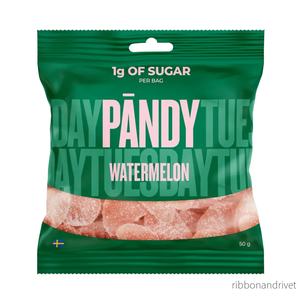 Pändy Watermelon 50 g – Godis med 1 g socker Pändy Watermelon 50 g – Godis med 1 g socker