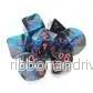 Chessex Gemini Polyhedral 7-Die Set - Black-Starlight med röd - Bild 2