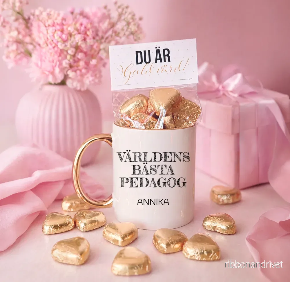 Du är guld värd | Personlig mugg & Choklad - Bild 2