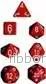 Chessex Opaque Polyhedral 7-Tärningsset – Röd med Vit