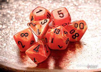 Chessex Vortex Mini-Polyhedral Orange/Black 7-Tärningsset