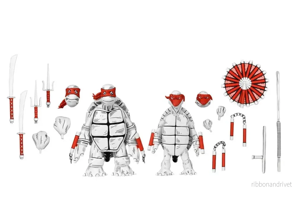 TMNT (Mirage Comics) – 7″ Scale Action Figur – Black and White First Turtles 2 Pack TMNT (Mirage Comics) – 7″ Scale Action Figur – Black and White First Turtles 2 Pack