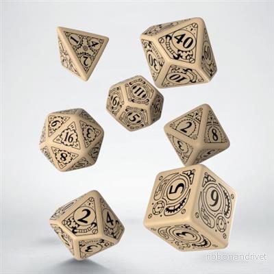 Steampunk Beige & Black Dice Set (7) Steampunk Beige & Black Dice Set (7)