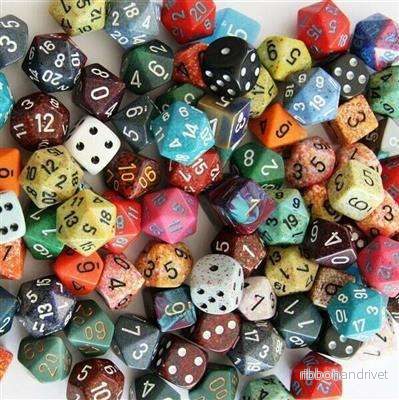 Chessex Tärningsassortiment Pound-o-Dice (80-100 Tärningar)