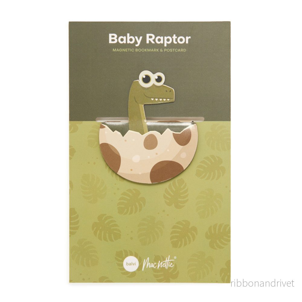 Magnetiskt bokmärke på vykort – Baby Raptor Magnetiskt bokmärke på vykort – Baby Raptor