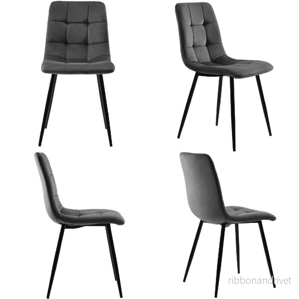 Yelenaro matsalsstolar, 4-pack – ergonomiska klädda stolar i sammet eller linne - Bild 2