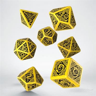 Celtic 3D Revised Yellow & Black Dice Set (7) Celtic 3D Revised Yellow & Black Dice Set (7)
