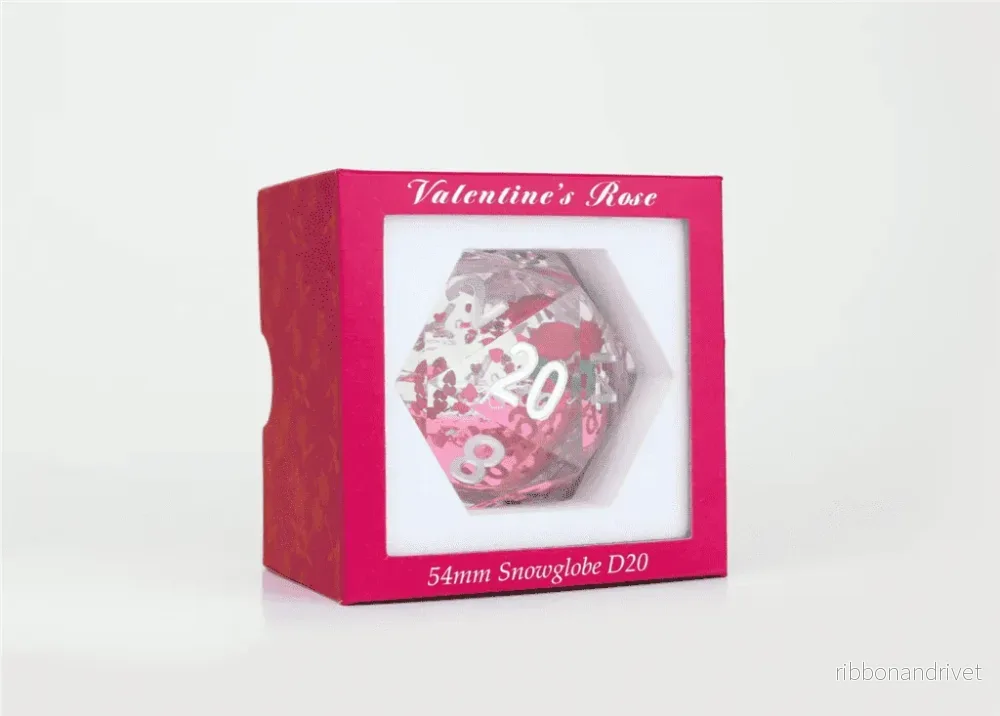 Sirius Dice – Valentine Rose 54mm Snöglob D20 Sirius Dice – Valentine Rose 54mm Snöglob D20